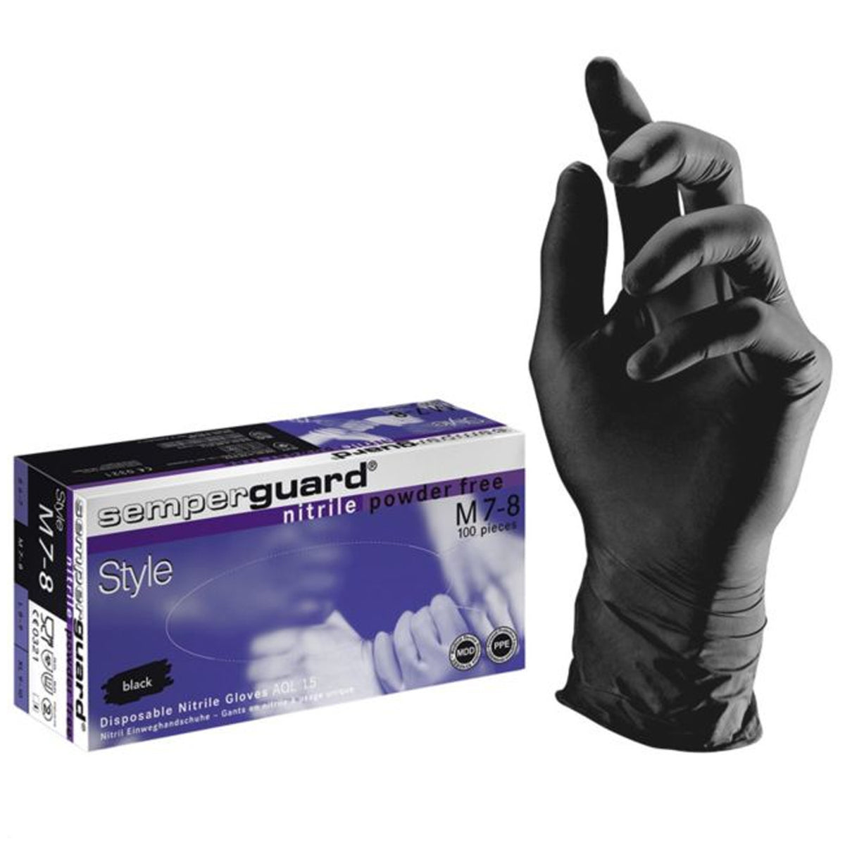Γάντια νιτριλίου μιας χρήσης SEMPERGUARD NITRIL STYLE BLACK — stenso.gr Γάντια νιτριλίου μιας χρήσης SEMPERGUARD NITRIL STYLE BLACK