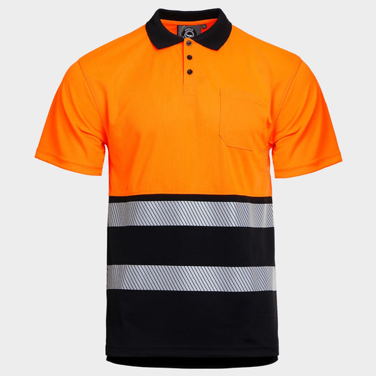Polo tricou reflectorizant PRISMA HV PORTOCALIU/NEGRU - 1 — stenso.gr Polo tricou reflectorizant PRISMA HV PORTOCALIU/NEGRU - 1
