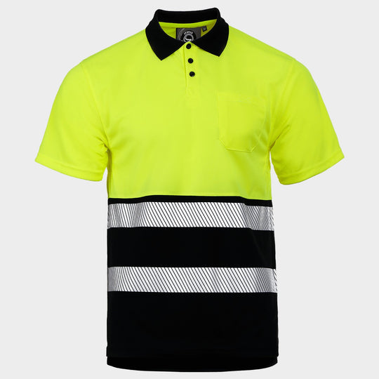 Polo tricou reflectorizant PRISMA HV GALBEN/NEGRU - 1 — stenso.gr Polo tricou reflectorizant PRISMA HV GALBEN/NEGRU - 1