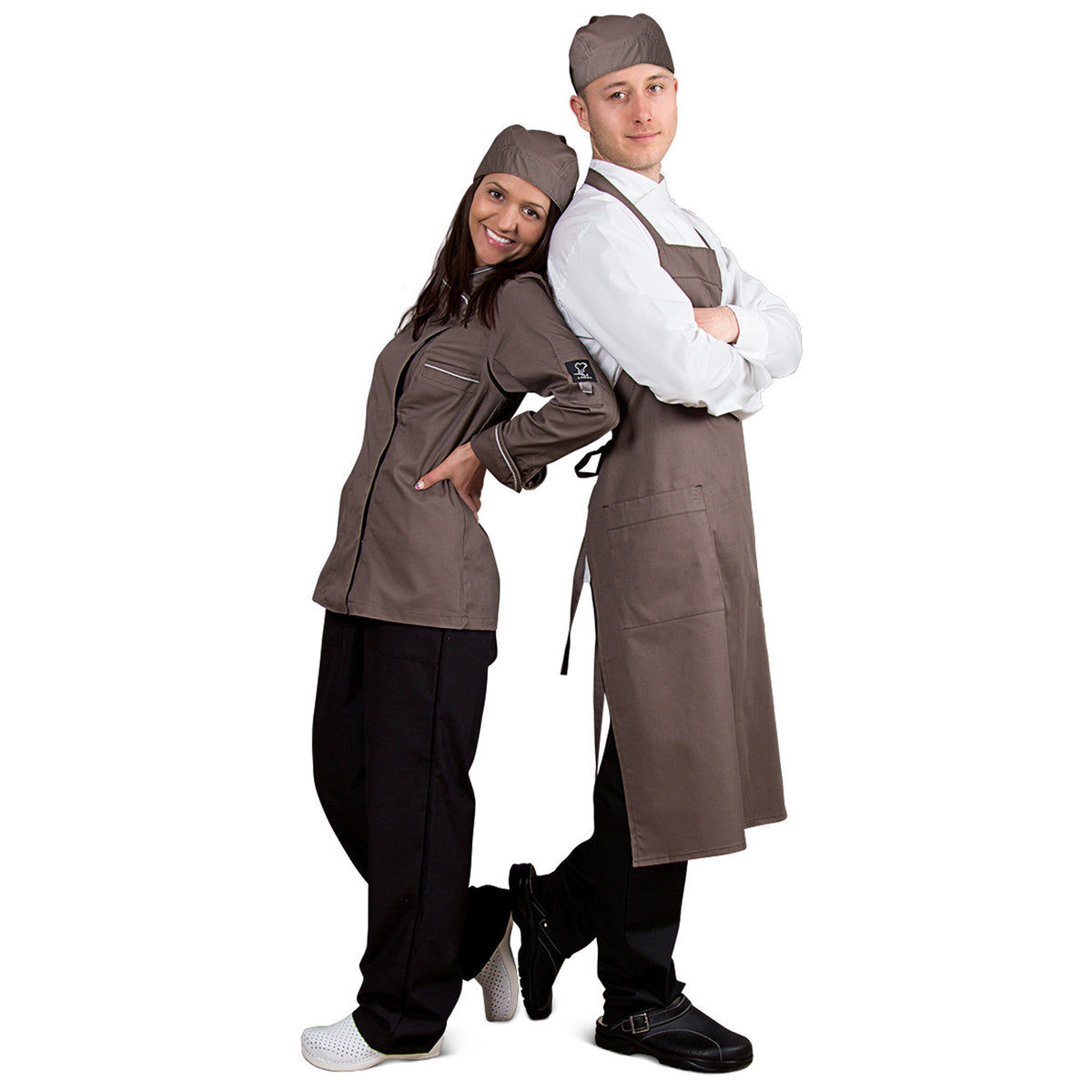 STEFANIA BROWN Lady's chef's tunic — stenso.gr STEFANIA BROWN Lady's chef's tunic