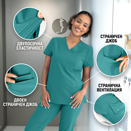 Γυναικεία ιατρική μπλούζα NOBBY TEAL - 2 — stenso.gr Γυναικεία ιατρική μπλούζα NOBBY TEAL - 2