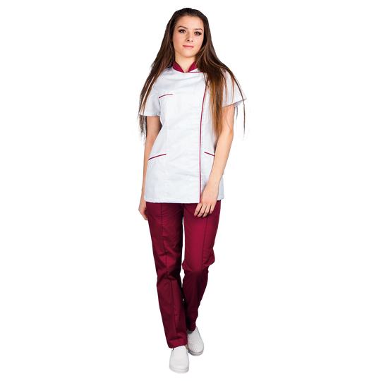 Γυναικεία Ιατρική Μπλούζα άσπρο SINTIA WHITE/BORDEAUX - 2 — stenso.gr Γυναικεία Ιατρική Μπλούζα άσπρο SINTIA WHITE/BORDEAUX - 2