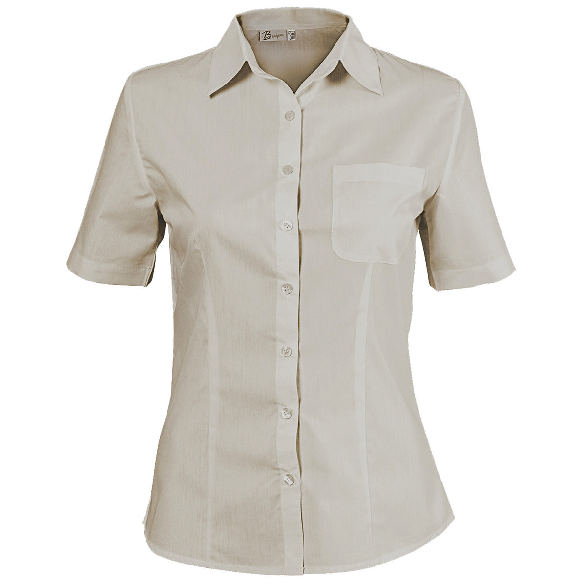 Lady's short sleeve shirt CAMISA BEIGE — stenso.gr Lady's short sleeve shirt CAMISA BEIGE