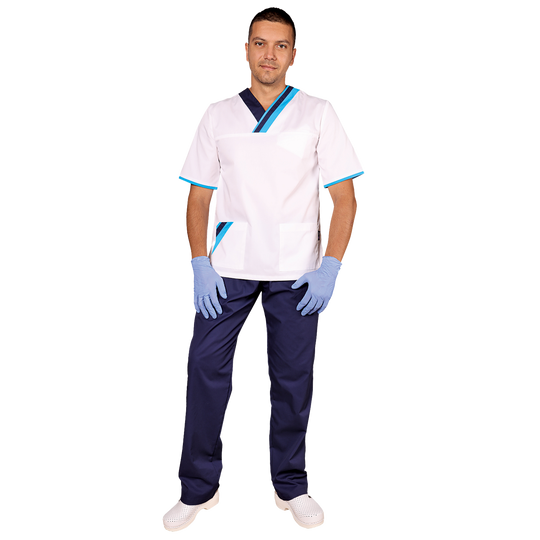 Ιατρικός μανδίας MARCEL WHITE/BLUE - 2 — stenso.gr Ιατρικός μανδίας MARCEL WHITE/BLUE - 2