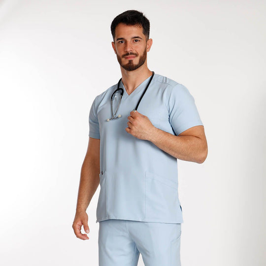 Ιατρική μπλούζα MONI LIGHT BLUE - 2 — stenso.gr Ιατρική μπλούζα MONI LIGHT BLUE - 2