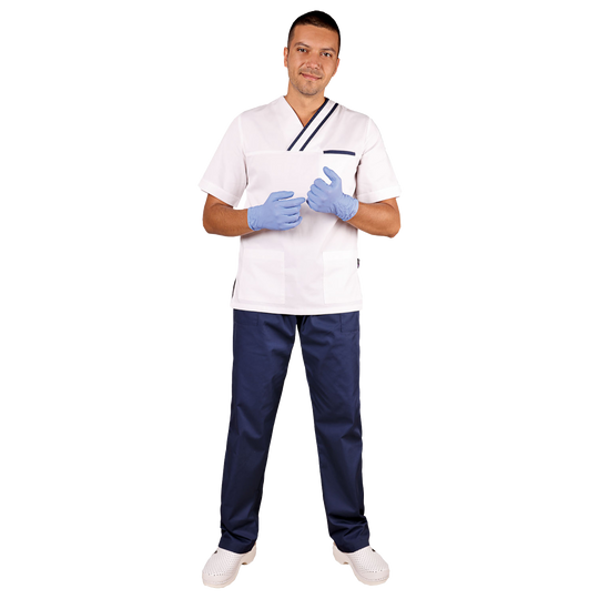Αντρικός Ιατρικός μανδίας OLIVER WHITE/NAVY - 2 — stenso.gr Αντρικός Ιατρικός μανδίας OLIVER WHITE/NAVY - 2