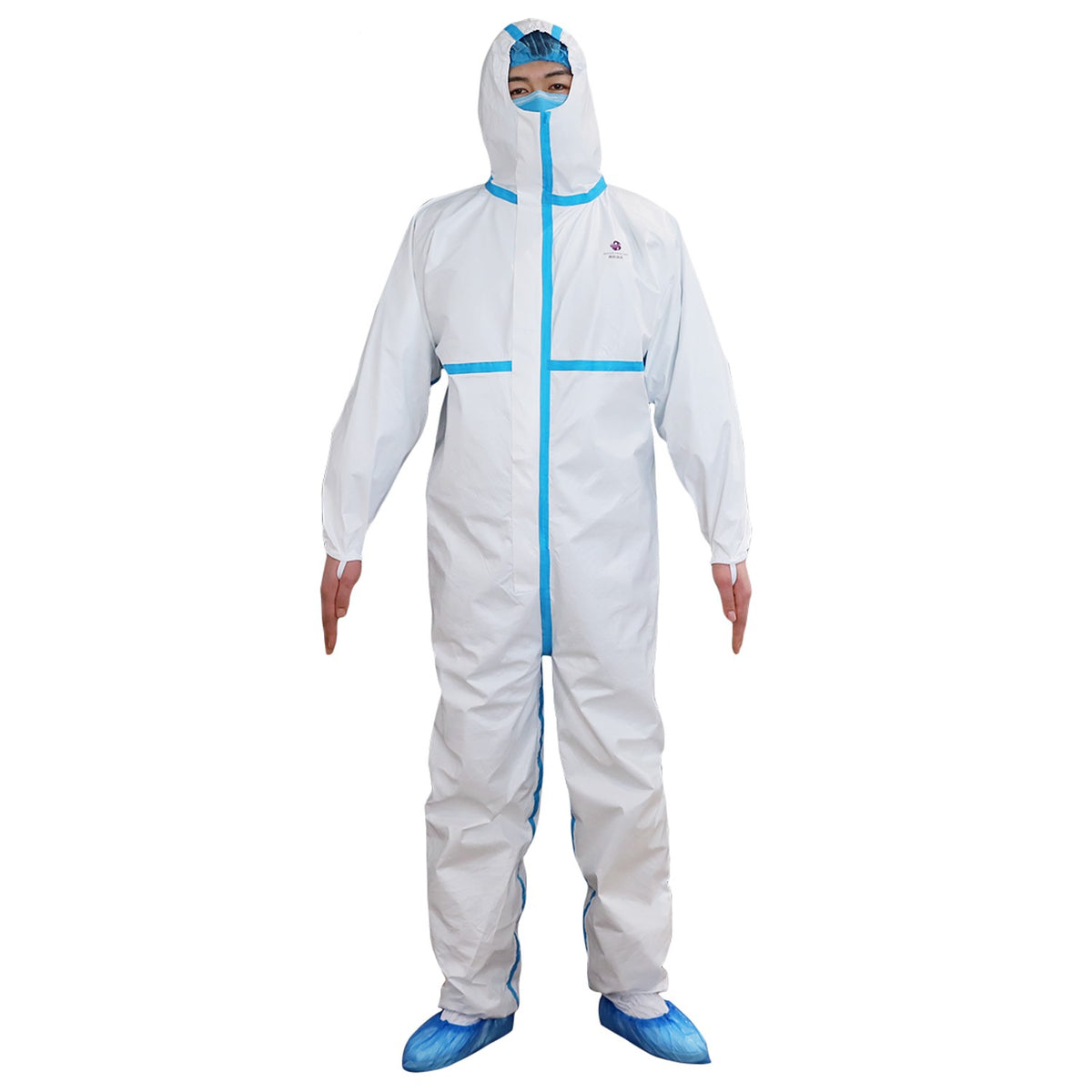 Ολόσωμη προστατευτική φόρμα με κουκούλα COVERALL WHITE TYPE 3, 4 — stenso.gr Ολόσωμη προστατευτική φόρμα με κουκούλα COVERALL WHITE TYPE 3, 4