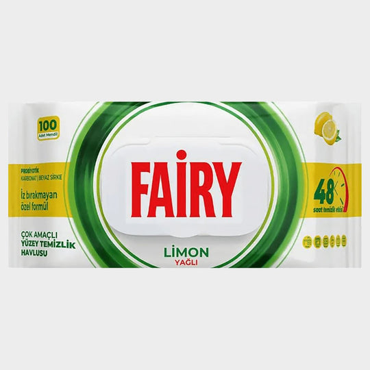 Υγρά μαντηλάκια επιφανειών FAIRY LEMON 100 pcs - 1 — stenso.gr Υγρά μαντηλάκια επιφανειών FAIRY LEMON 100 pcs - 1