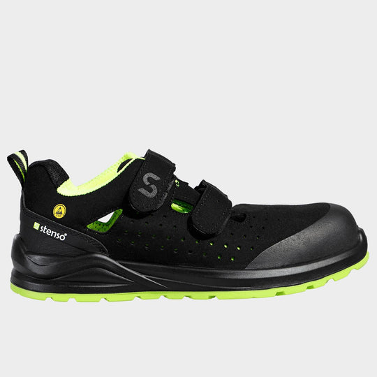 Sandale de lucru JETT S1PS ESD NEGRU/VERDE - 1 — stenso.gr Sandale de lucru JETT S1PS ESD NEGRU/VERDE - 1
