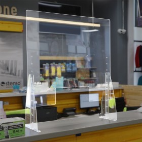 Protective screen with plexiglass holders 2
