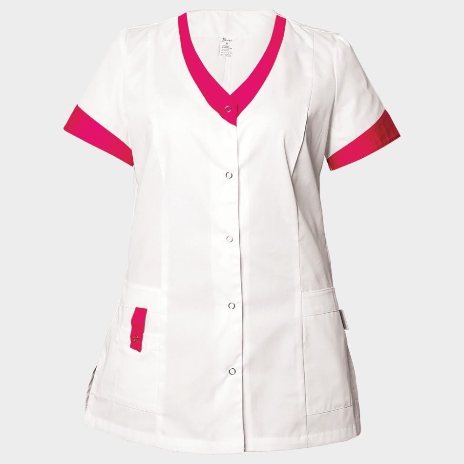 Γυναικεία Ιατρική Μπλούζα άσπρο ALEGRA WHITE/DARK PINK