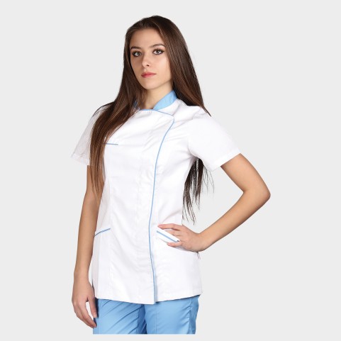 Γυναικεία Ιατρική Μπλούζα άσπρο SINTIA WHITE/LIGHT BLUE