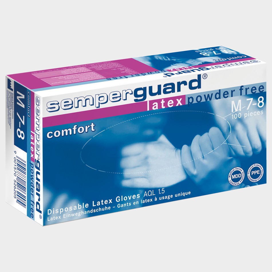 Γάντια λατέξ μιας χρήσης SEMPERGUARD LATEX IC - XL - 90 τεμ.