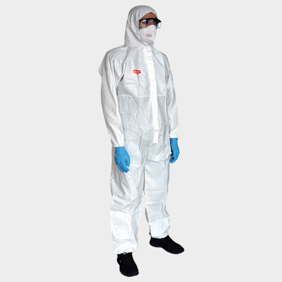 Ολόσωμη προστατευτική φόρμα με κουκούλα COVERALL WHITE TYPE 5, 6