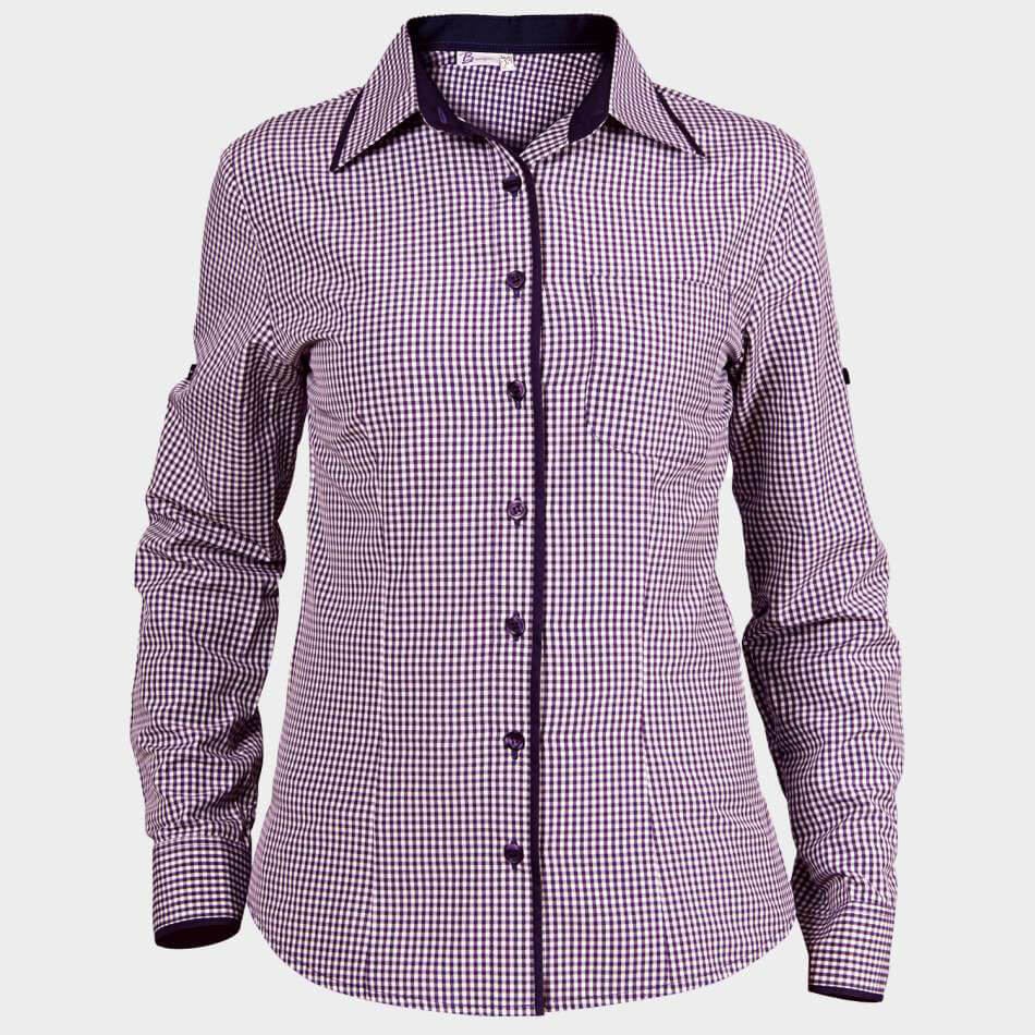Γυναικείο μακρυμάνικο πουκάμισο FLORIS PURPLE