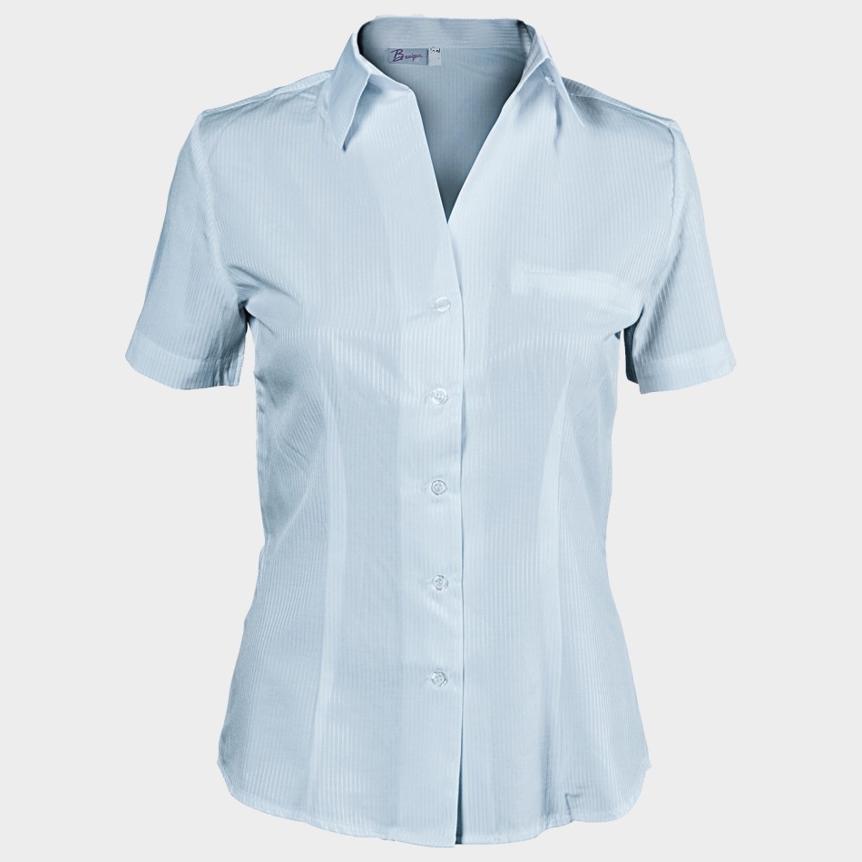 Γυναικείο κοντομάνικο πουκάμισο LEA LIGHT BLUE