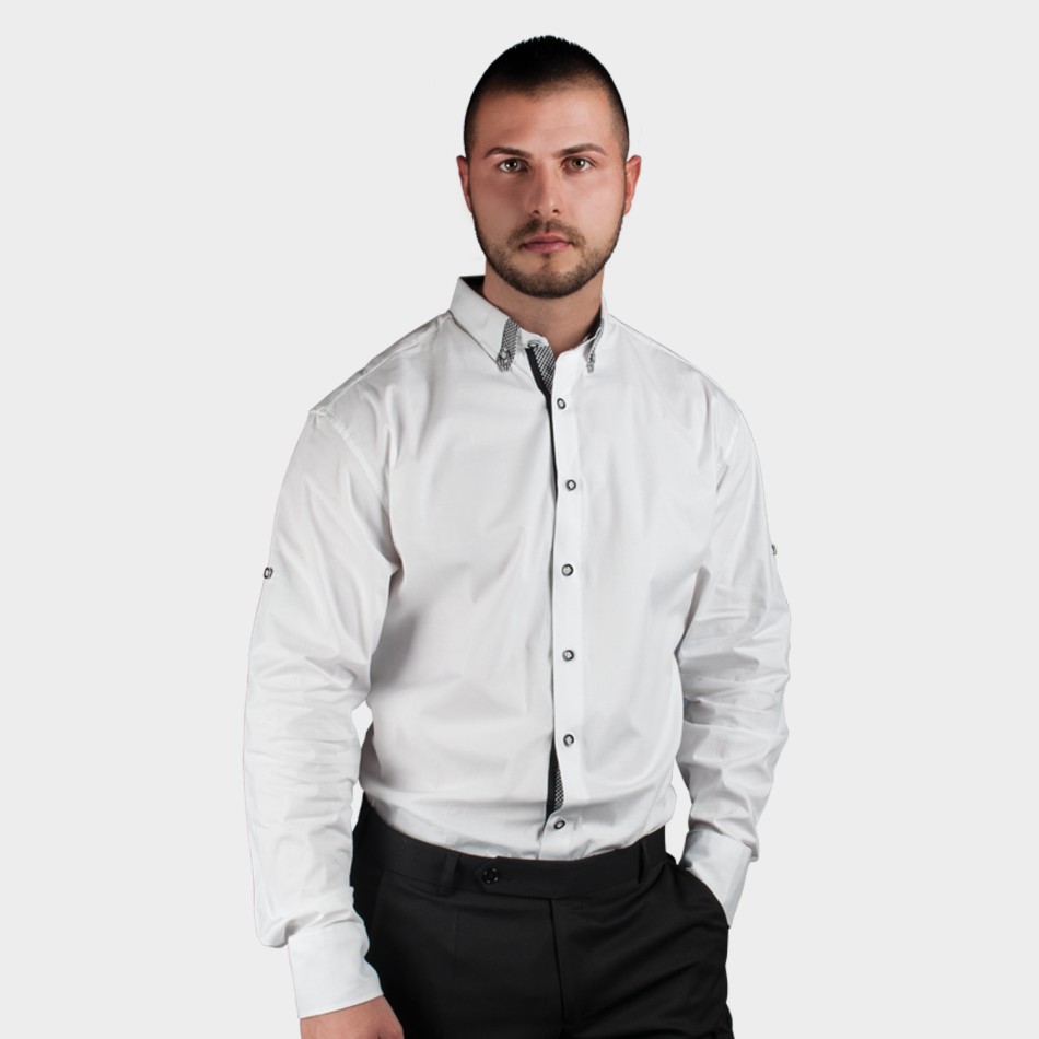 Ανδρικό μακρυμάνικο πουκάμισο ALBERTO WHITE