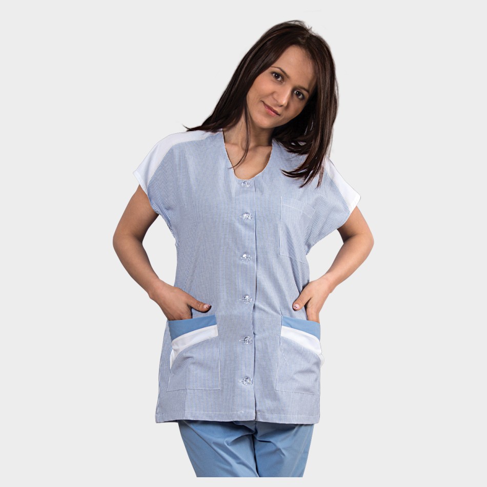 Γυναικεία Μπλούζα Εργασίας μπλε ρουά ZEBRA BLUE
