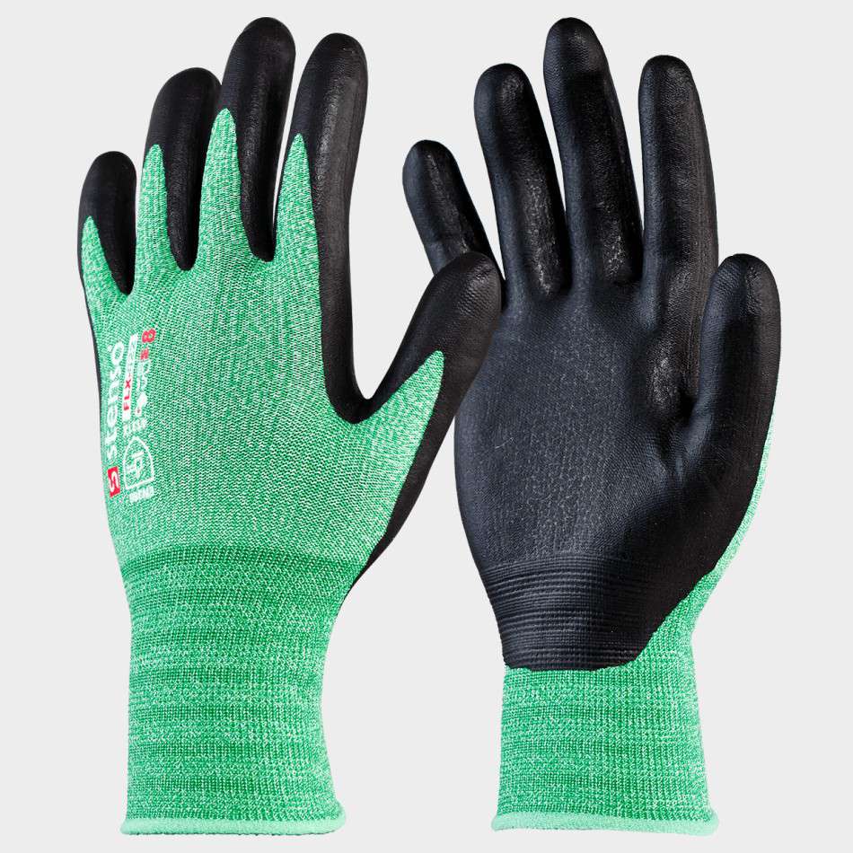 Γάντια βουτηγμένα σε μικροαφρό NITRIUM GREEN FLX-О22