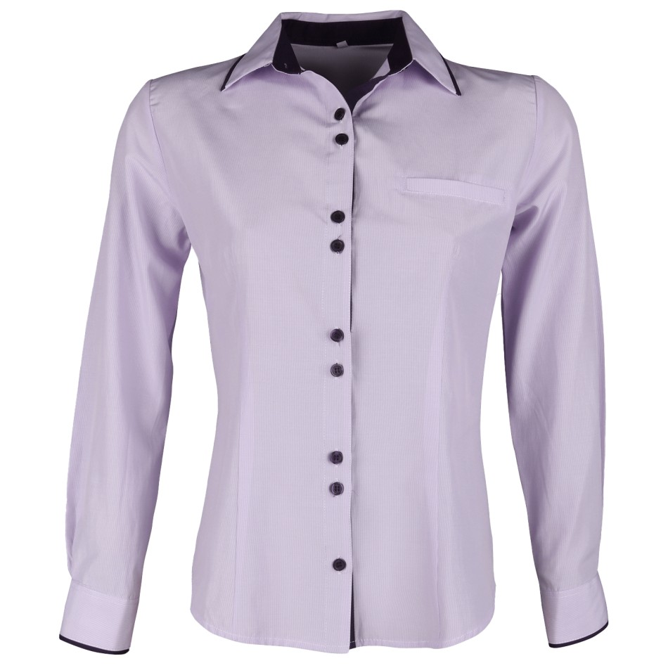Γυναικείο μακρυμάνικο πουκάμισο ALEXIA LIGHT PURPLE STRIPE