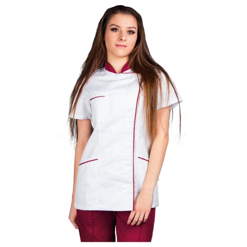 Γυναικεία Ιατρική Μπλούζα άσπρο SINTIA WHITE/BORDEAUX