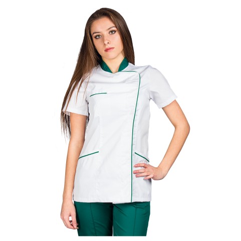 Γυναικεία Ιατρική Μπλούζα άσπρο SINTIA WHITE/GREEN
