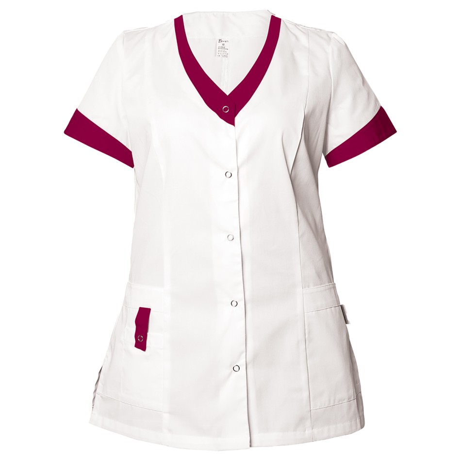 Γυναικεία Ιατρική Μπλούζα άσπρο ALEGRA WHITE/DARK PINK