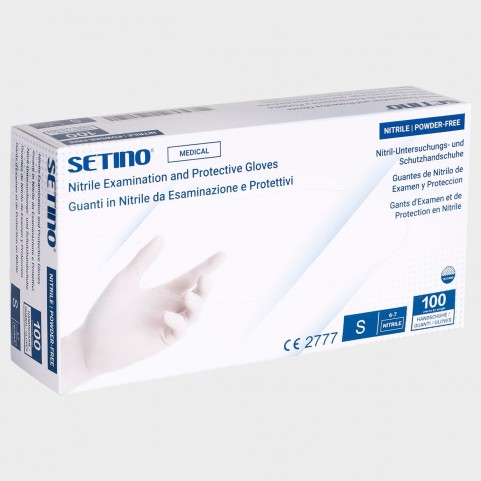 Γάντια νιτριλίου χωρίς πούδρα SETINO NITRILE WHITE