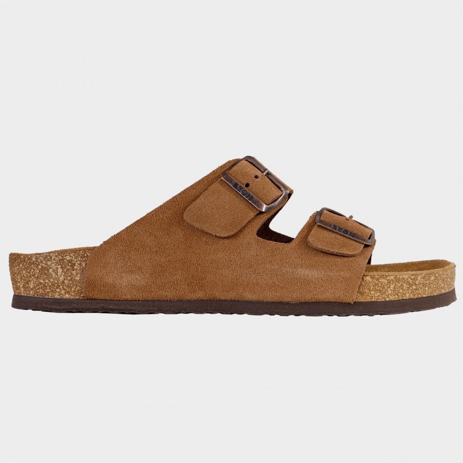 Ανδρικές παντόφλες LEON MAN BROWN SUEDE