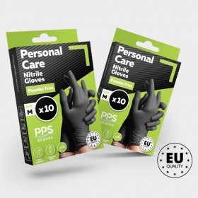 Γάντια νιτριλίου χωρίς πούδρα PPS PERSONAL CARE PF BLACK