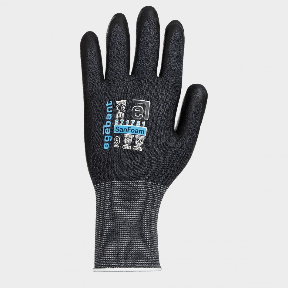 Γάντια ανθεκτικά στις κοψίματα βουτηγμένα σε αφρό νιτριλίου EGEBANT SANFOAM