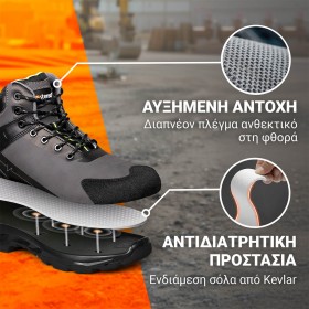 Παπούτσια εργασίας RULER S3S SR GREY/GREEN 2