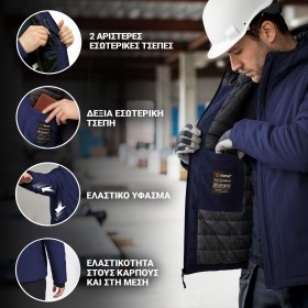 Μπουφάν εργασίας REEF PAD SOFTSHELL DARK BLUE 4