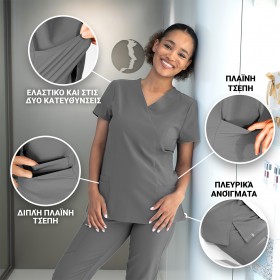 Γυναικεία ιατρική μπλούζα NOBBY GREY 3