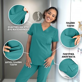 Γυναικεία ιατρική μπλούζα NOBBY TEAL 2