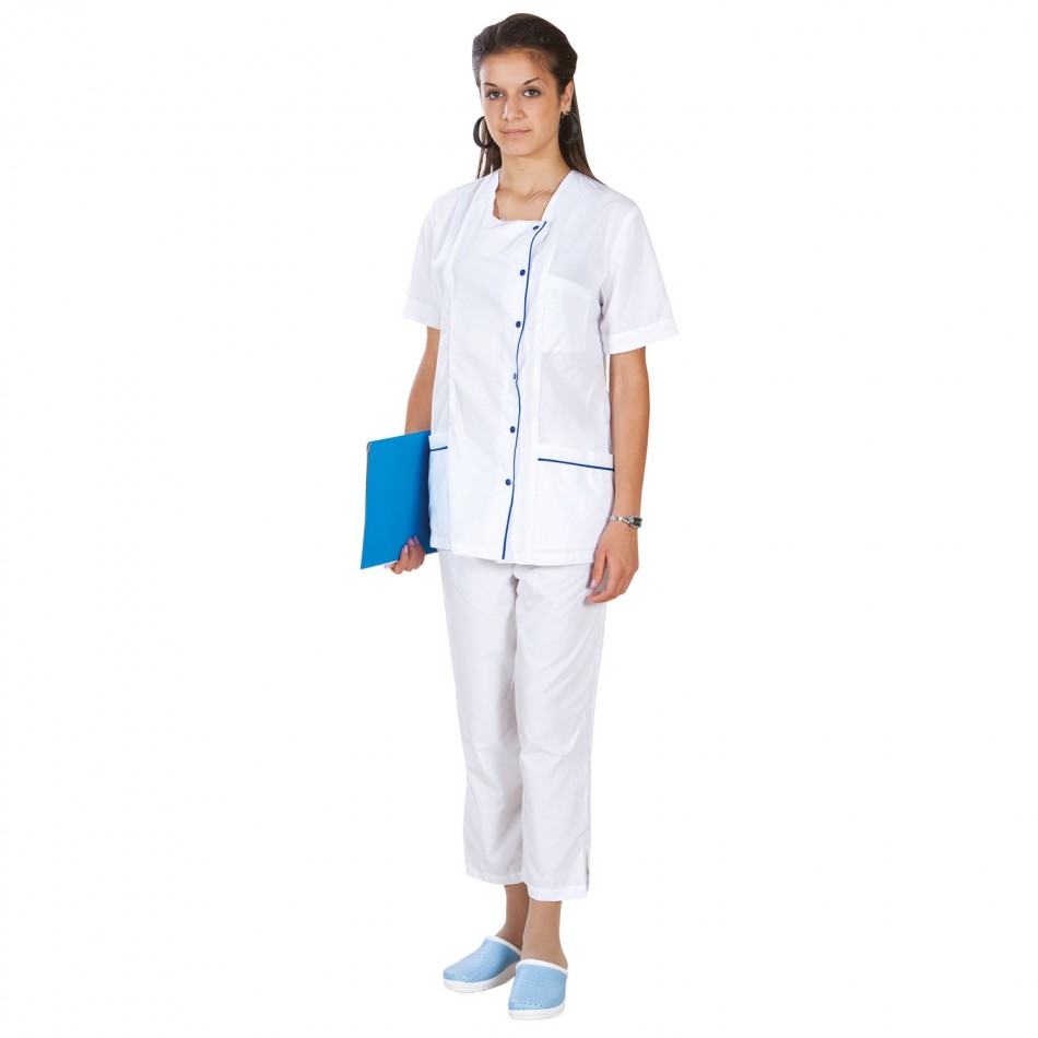 Ιατρικός μανδύας με παντελόνι G4 WHITE
