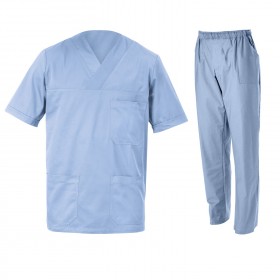 SIMONE LIGHT BLUE Medical tunic with pants 1
