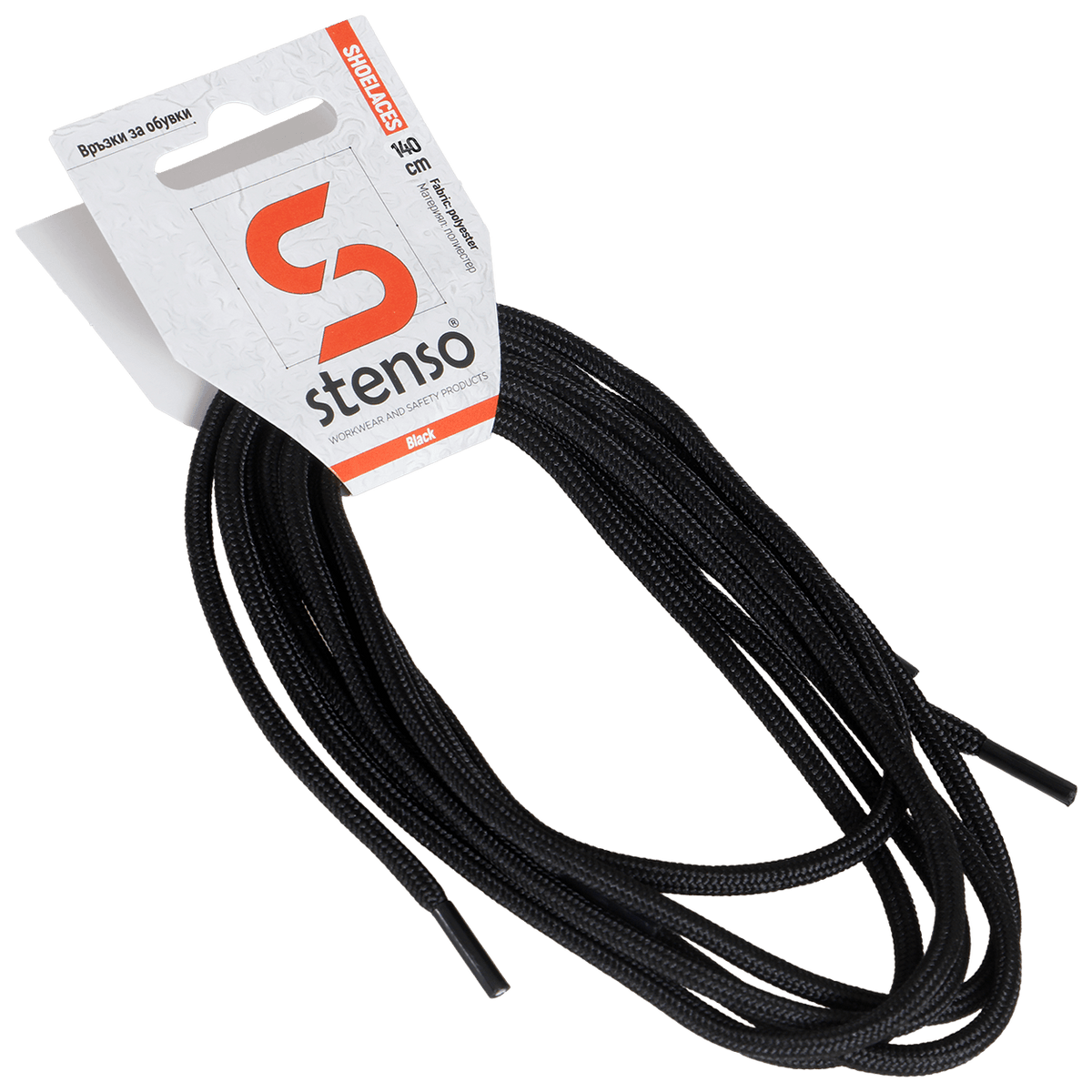 Κορδόνια για παπούτσια STENSO BLACK 140см