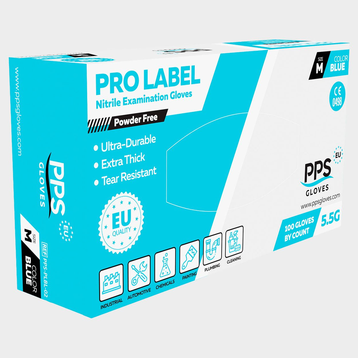 Γάντια νιτριλίου μιας χρήσης PPS NITRILE BLUE PF 5.5G - 2