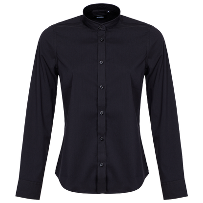 Γυναικείο πουκάμισο με γιακά Mandarin VELILLA BLACK - 1