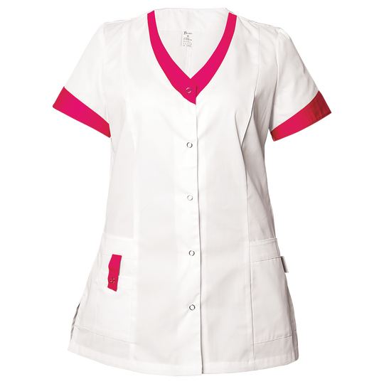 Γυναικεία Ιατρική Μπλούζα άσπρο ALEGRA WHITE/DARK PINK