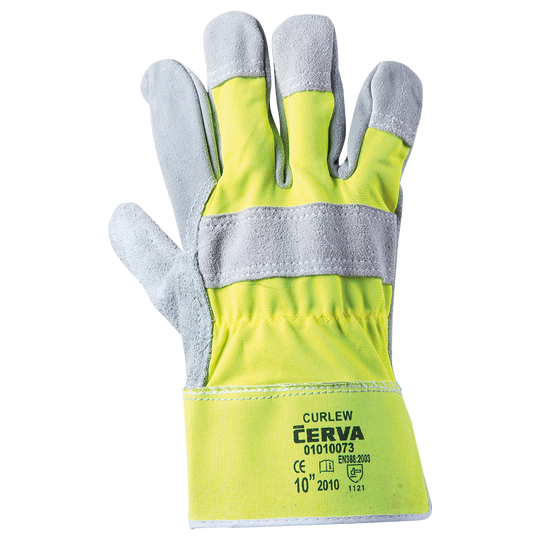 CURLEW HV YELLOW Leather and textile gloves