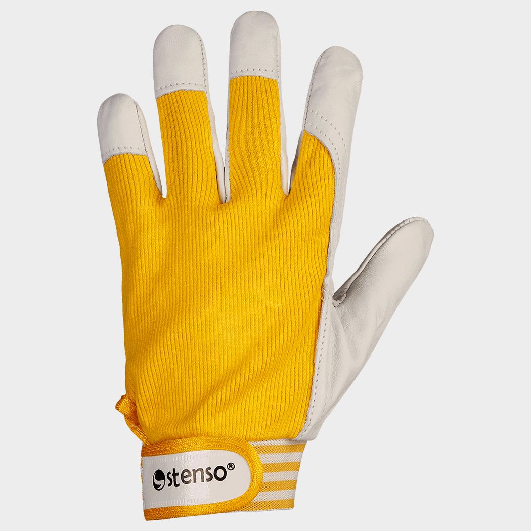 Γάντια από δέρμα και ύφασμα GILT YELLOW - 1