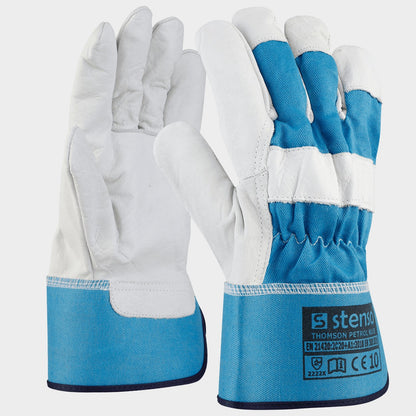 Γάντια από δέρμα και ύφασμα THOMSON PETROL BLUE - 1