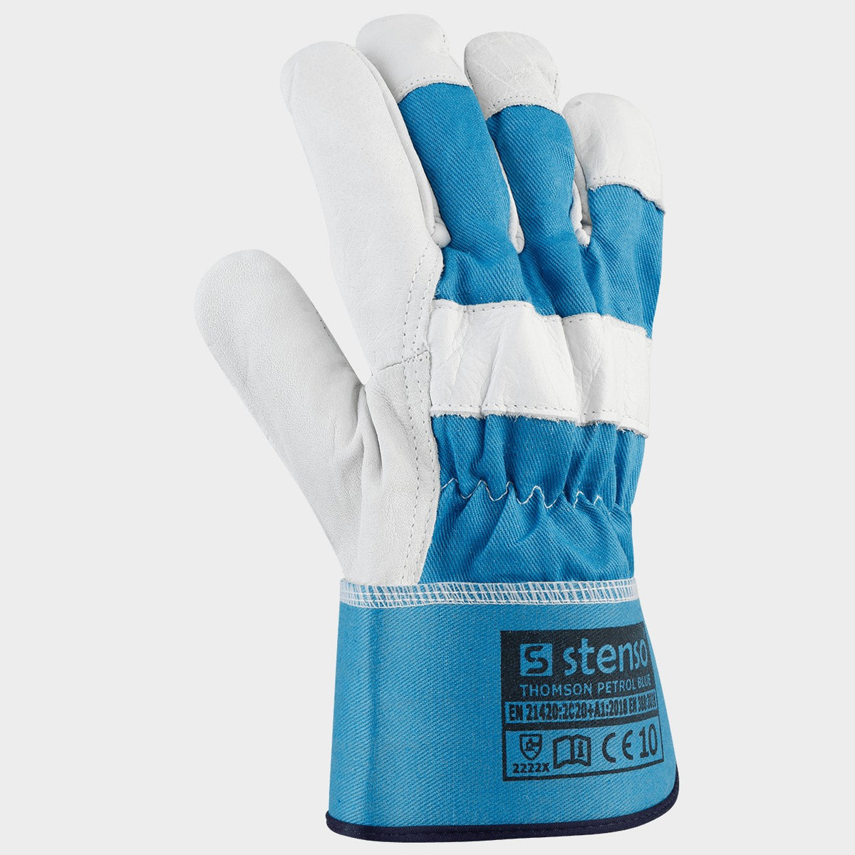 Γάντια από δέρμα και ύφασμα THOMSON PETROL BLUE - 4