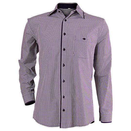 Ανδρικό μακρυμάνικο πουκάμισο FLORIS PURPLE