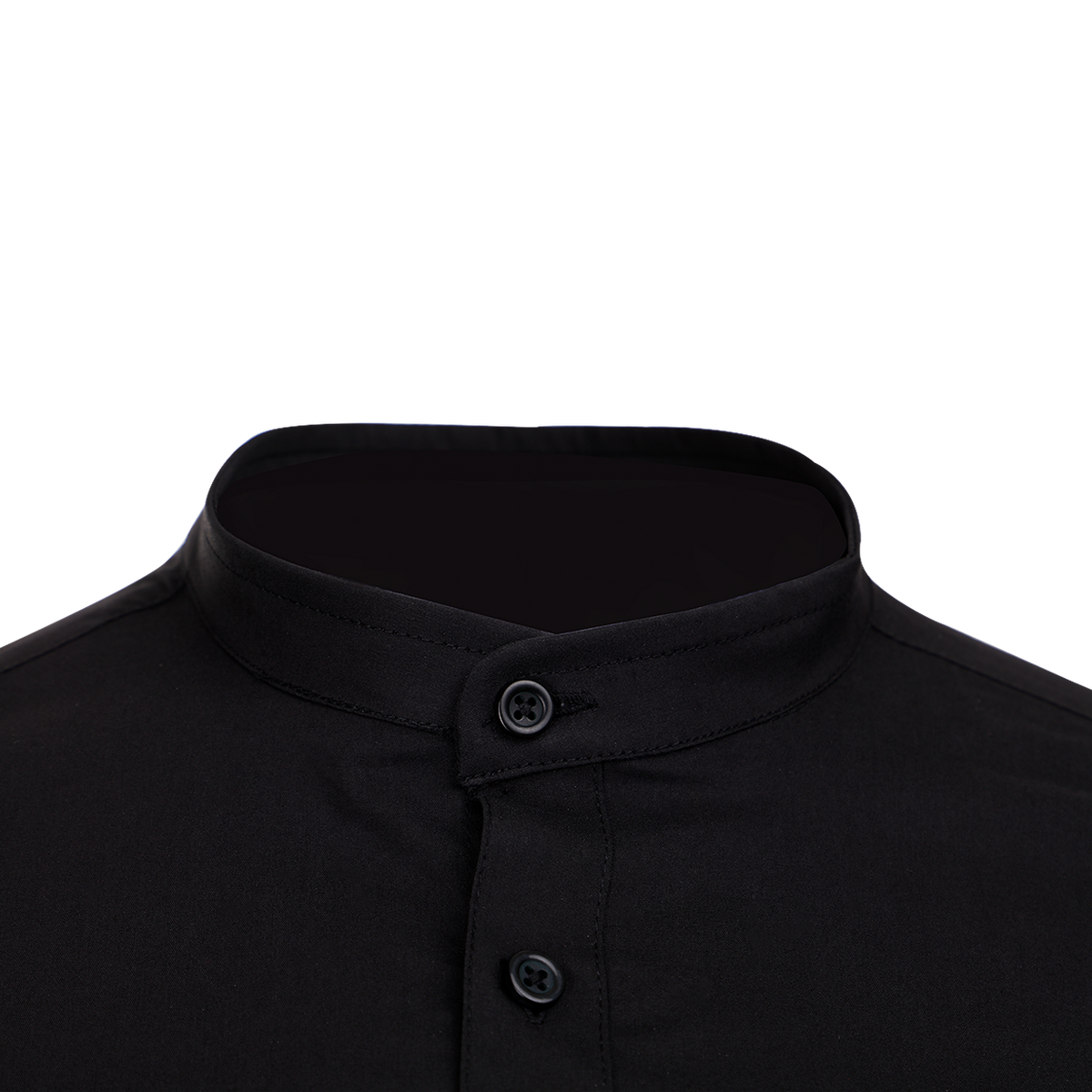 Cămașă pentru bărbați cu stand guler VELILLA NEGRU - 5
