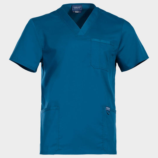 Ανδρική ιατρική μπλούζα CHEROKEE V-NECK CARIBBEAN BLUE WWE670 - 1