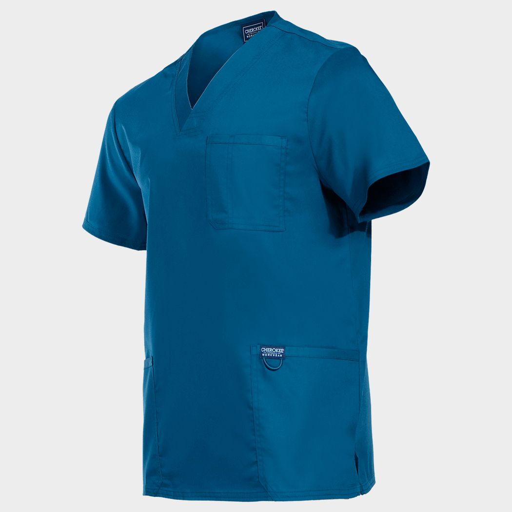 Ανδρική ιατρική μπλούζα CHEROKEE V-NECK CARIBBEAN BLUE WWE670 - 3