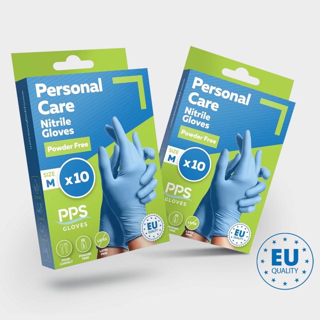 Γάντια νιτριλίου χωρίς πούδρα PPS PERSONAL CARE PF BLUE